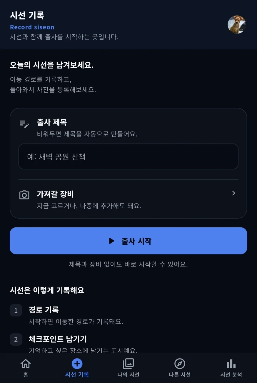 siseon 시선 기록 화면